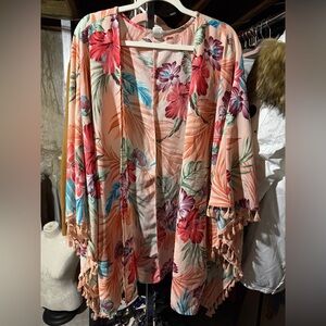 Floral Peach Kimono Cardigan